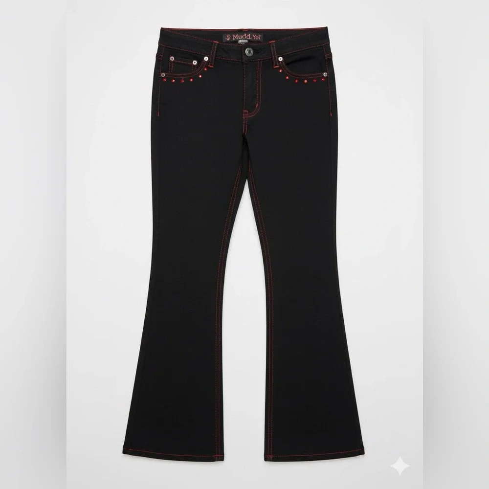 MUDD Women’s Y2K Fit & Flare Jegging Pants